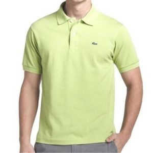 Lacoste Men’s EUR6/US Large Lime Green Cotton Pique Knit Short Sleeve Polo Shirt